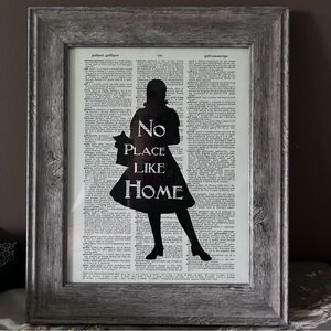 Wizard of Oz Dorothy Framed 'No Place Like Home' Silhouette Art